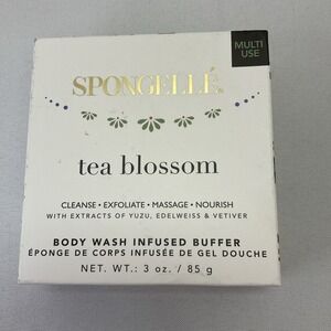 Spongelle Tea Blossom Body Wash Infused Buffer Multi-Use 3oz/85g